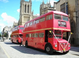 Red London Bus for weddings in Bristol